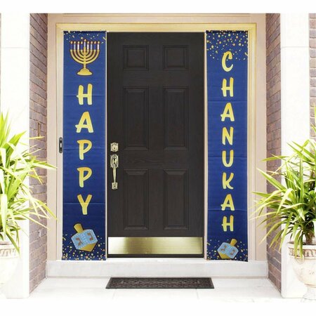 RITE LITE 70 x 12 in. Happy Chanukah Door Polyester Banner with Gold Accents, 2 Piece BD-13150